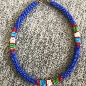 Unique Fashion Blue Ring-Shape Necklace (brand new